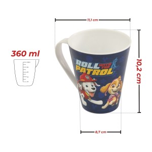 Caneca Infantil Patrulha Canina 360 ml Plástico da Plasútil