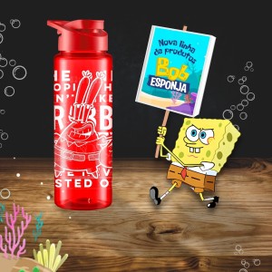 Squeeze Sport Vermelho Sr Siriguejo do Bob Esponja de 750ml