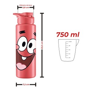 Squeeze Sport Rosa Personagem Patrick do Bob Esponja 750ml