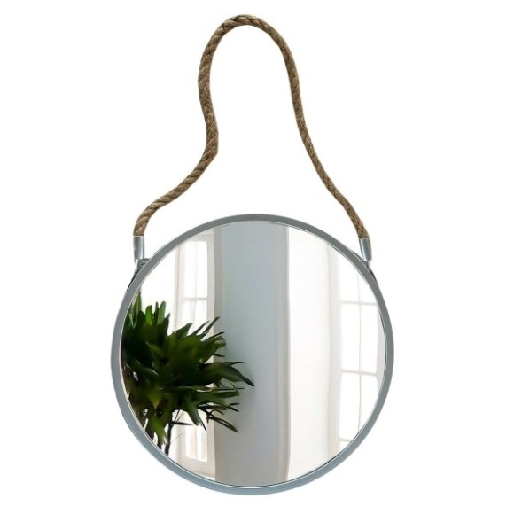 Espelho Redondo Decorativo Suspenso  30  cm Casambiente