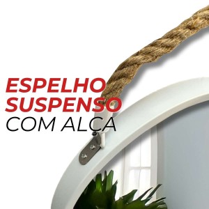 Espelho Redondo Decorativo Suspenso  30  cm Casambiente
