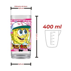 Copo Transparente do Bob Esponja – 400ml – Bandeirante