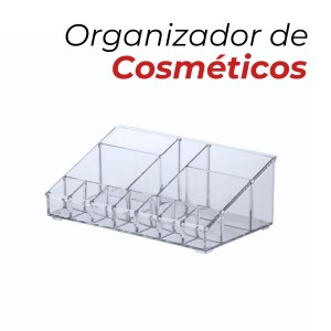 Organizador de Cosméticos Transparente 12x8x22cm Elegance