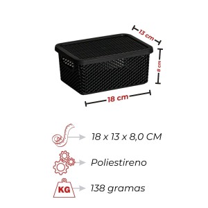 Kit com 3 Cestos Organizadores Com Tampa Línea Paramount