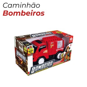 Brinquedo Caminhão De Bombeiros Com Escada E Adesivos