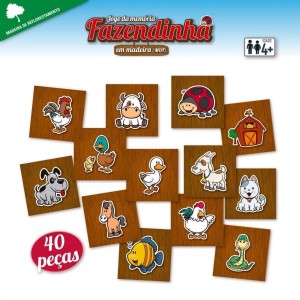 Jogo da Memória 40 Peças Fazendinha Em MDF Pais & Filhos