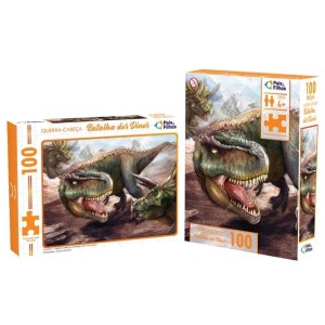 Quebra-Cabeças Batalha dos Dinos 100 Peças Pais & Filhos