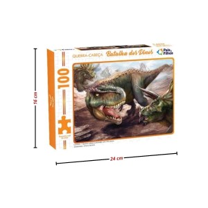 Quebra-Cabeças Batalha dos Dinos 100 Peças Pais & Filhos