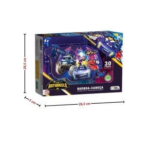 Quebra-Cabeças Batwheels DC Com 30 Peças Pais & Filhos