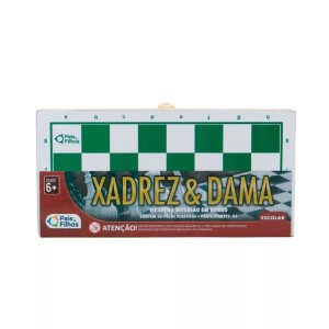 Jogo De Xadrez E Dama 2 em 1 56 Peças Pais & Filhos