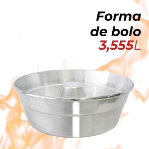  Forma Redonda de Bolo com Furo N.26 em Alumínio