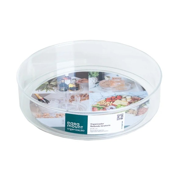 Organizador Diamond Giratório 24cm Transparente da Paramount