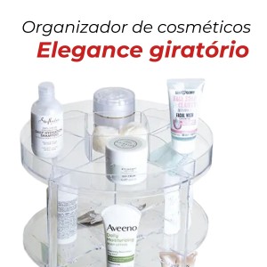 Organizador de Cosméticos Elegance Giratório Transparente