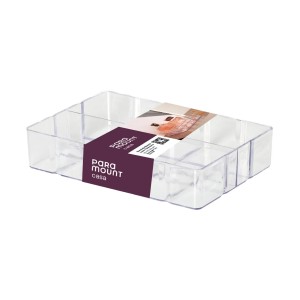 Bandeja Bisotê com 1 Divisória 22x15x4,5 cm transparente